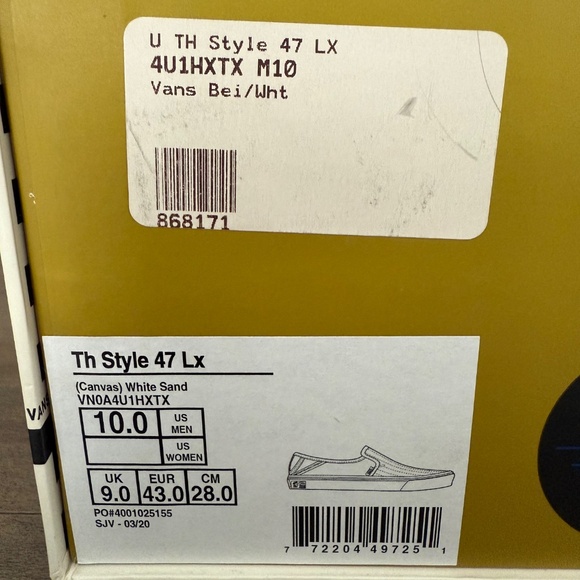 Vans Vault X Taka Hayashi UA Th Style 47 LX White Sand Men’s Size 10 - Picture 7 of 8